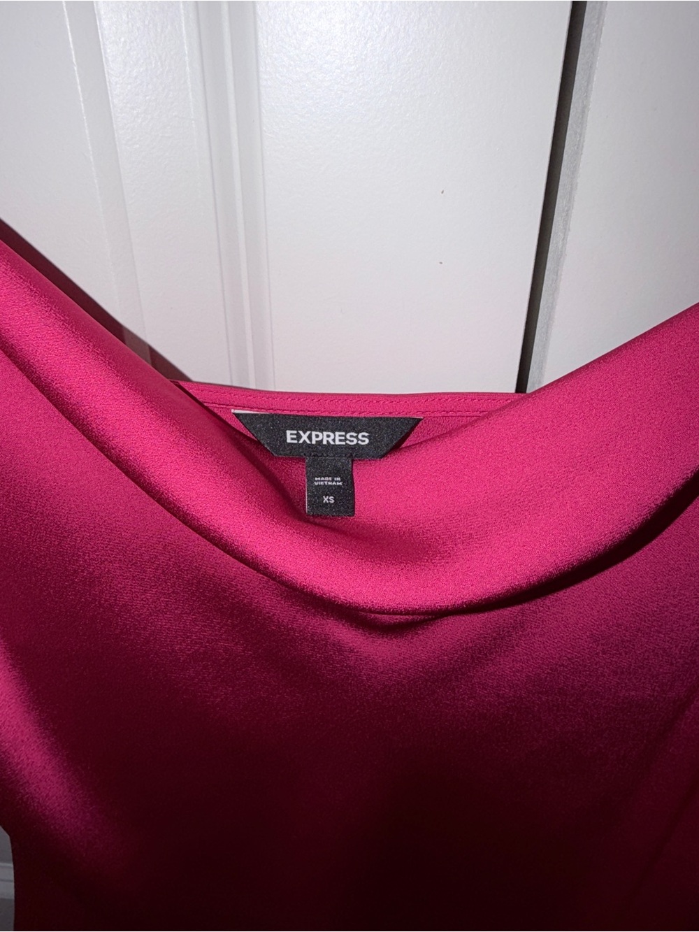 Express Pink Satin Cowl Neck Camisole Top – Size XS